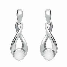 Sterling Silver Bauxite Eternity Loop Drop Earrings