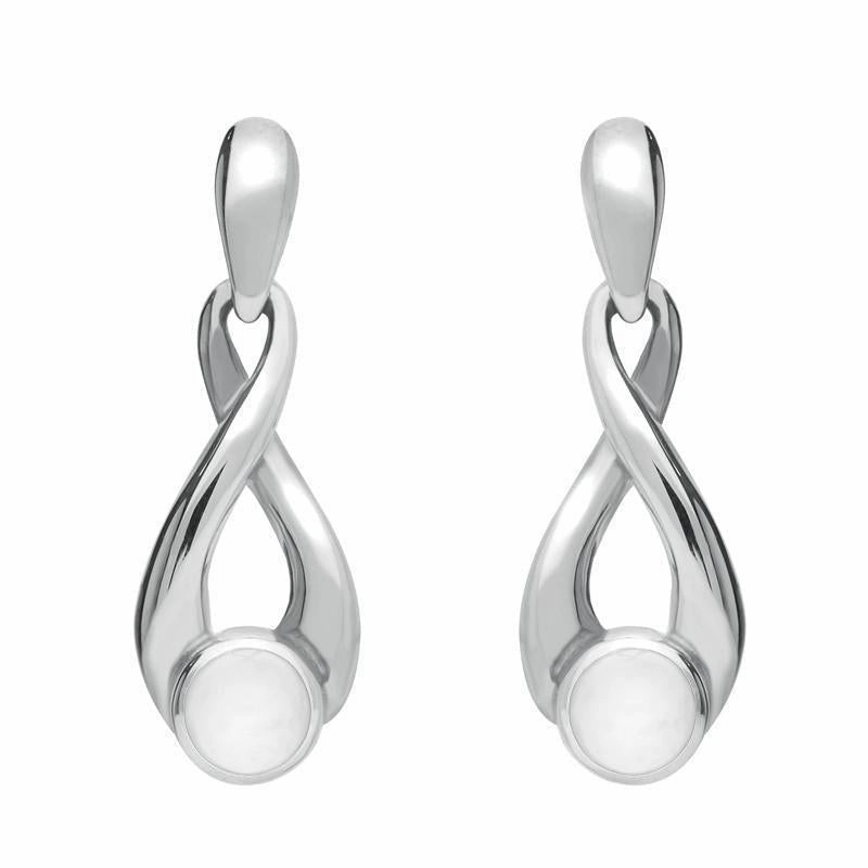 Sterling Silver Bauxite Eternity Loop Drop Earrings