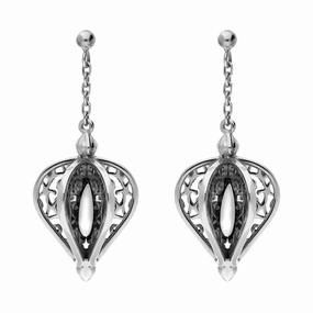 Sterling Silver Bauxite Flore Filigree Drop Earrings