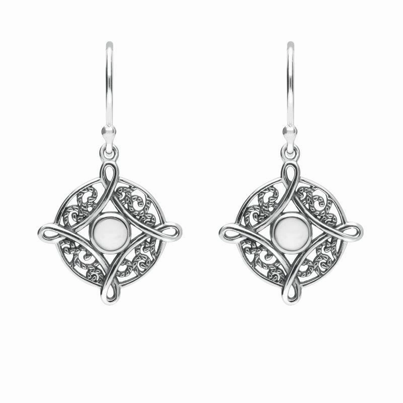 Sterling Silver Bauxite Four Point Cross Drop Earrings