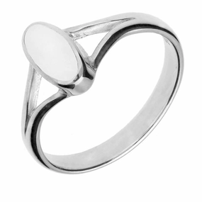 Sterling Silver Bauxite Heritage Oval Split Shoulder Ring