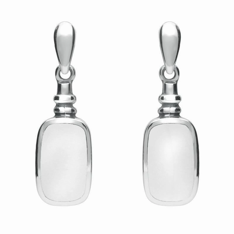 Sterling Silver Bauxite Oblong Bottle Top Drop Earrings