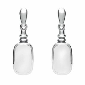 Sterling Silver Bauxite Oblong Bottle Top Drop Earrings