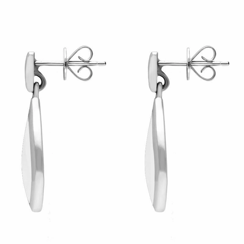 Sterling Silver Bauxite Pointed Pear Drop Earrings
