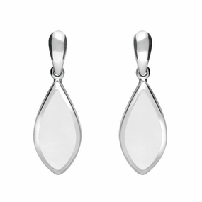 Sterling Silver Bauxite Pointed Pear Drop Earrings