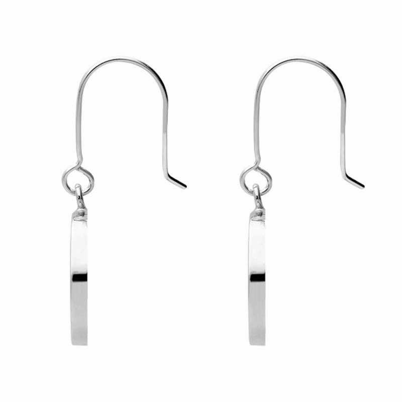 Sterling Silver Bauxite Round Tree of Life Drop Earrings