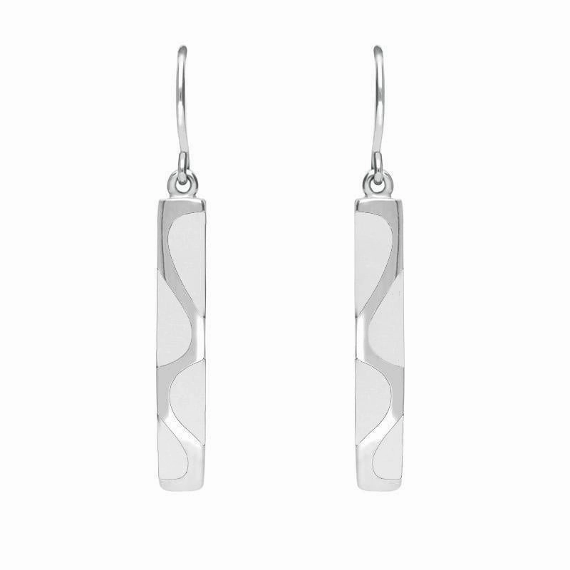 Sterling Silver Bauxite Slim Four Stone Drop Earrings