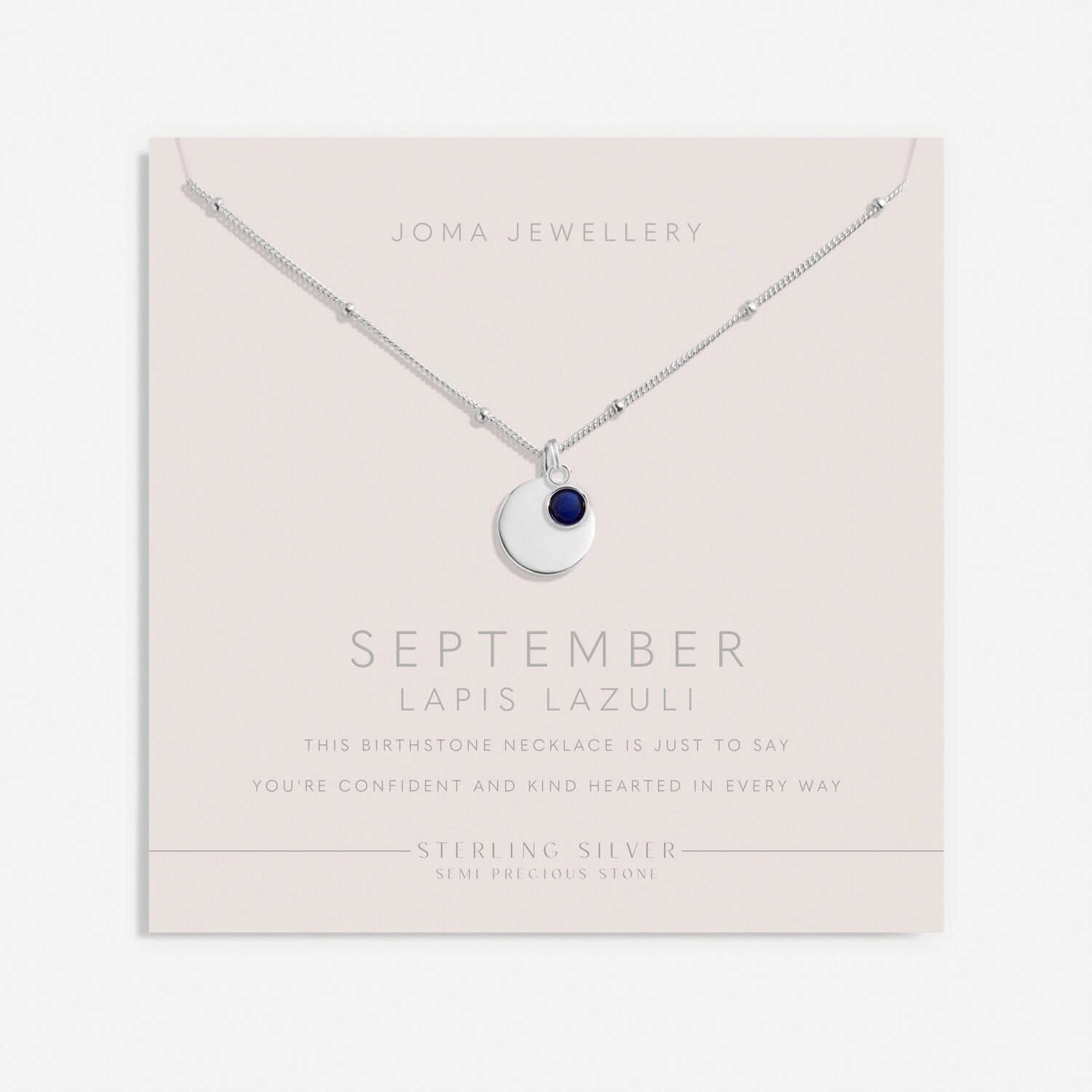 Sterling Silver Birthstone A Little September Necklace JJS0078