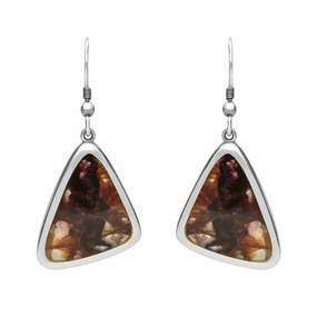 Sterling Silver Blue John Abstract Triangle Hook Drop Earrings