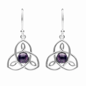 Sterling Silver Blue John Celtic Cross Hook Drop Earrings