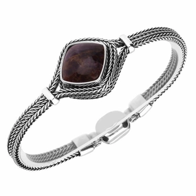Sterling Silver Blue John Foxtail Overlap Cushion Bracelet D