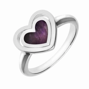 Sterling Silver Blue John Heart In Heart Ring