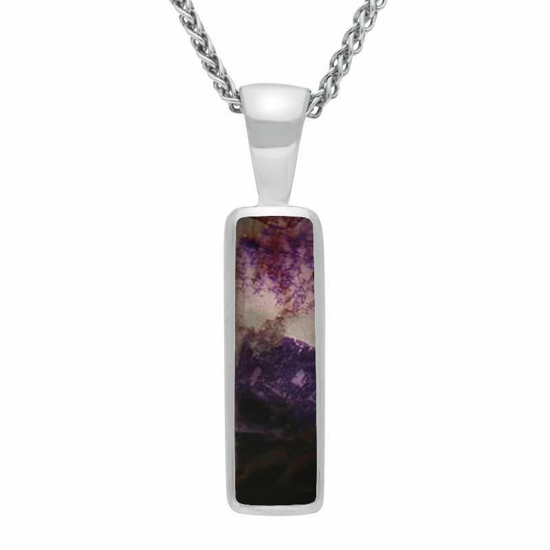 Sterling Silver Blue John Oblong Necklace