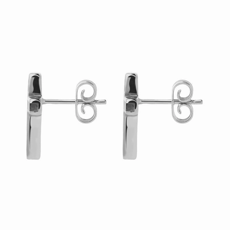 Sterling Silver Blue John Small Cross Stud Earrings