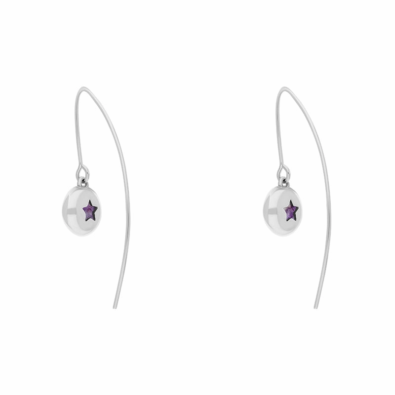 Sterling Silver Blue John Star Disc Drop Earrings