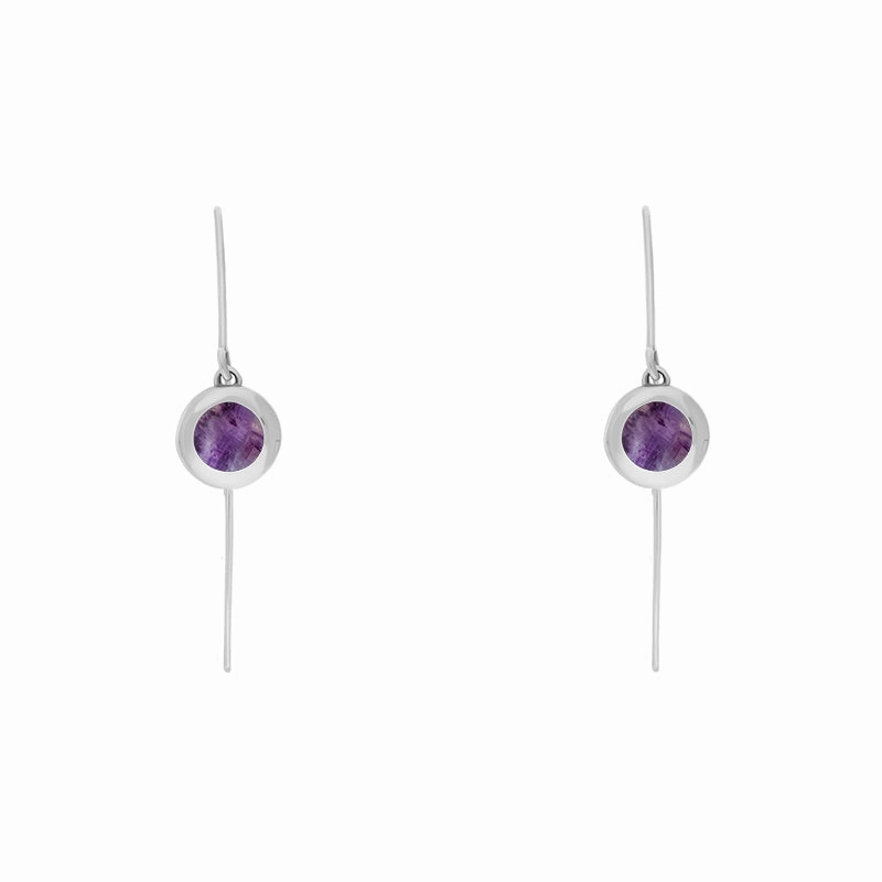 Sterling Silver Blue John Star Disc Drop Earrings