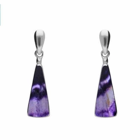 Sterling Silver Blue John Triangle Drop Earrings