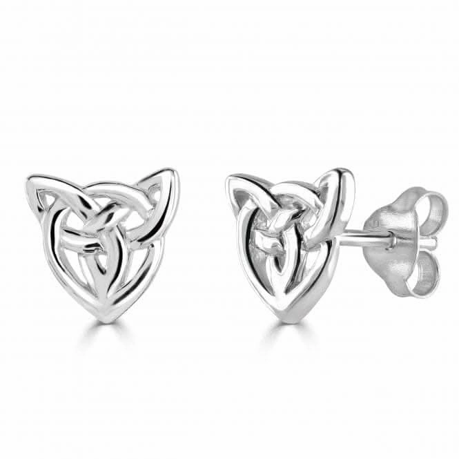 Sterling Silver Celtic Creatures Cat Face Stud Earrings 4256HP