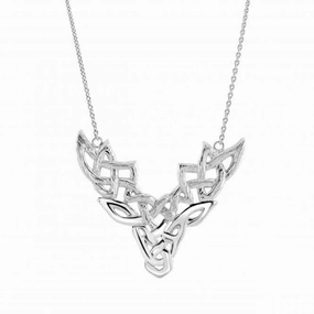 Sterling Silver Celtic Creatures Majestic Stag Necklace 9252HP