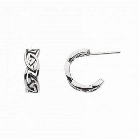 Sterling Silver Celtic Huggy Hoop Earrings 6287HP