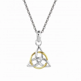 Sterling Silver Celtic Triangle Knot Gold Plate Pendant 92032GD