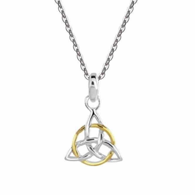 Sterling Silver Celtic Triangle Knot Gold Plate Pendant 92032GD