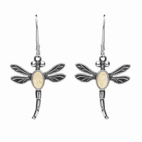 Sterling Silver Coquina Dragonfly Hook Earrings