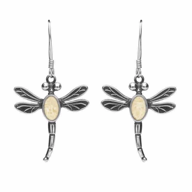 Sterling Silver Coquina Dragonfly Hook Earrings