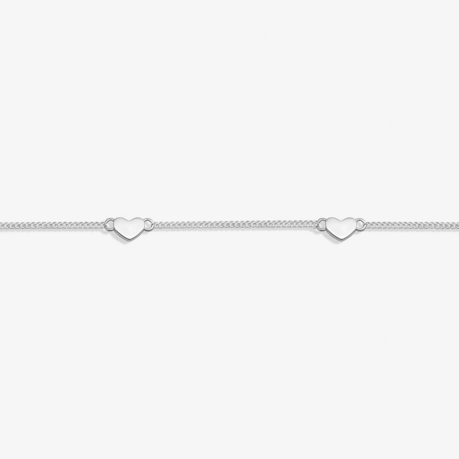 Sterling Silver Double Heart 16cm   3cm Extender Bracelet JJS0126