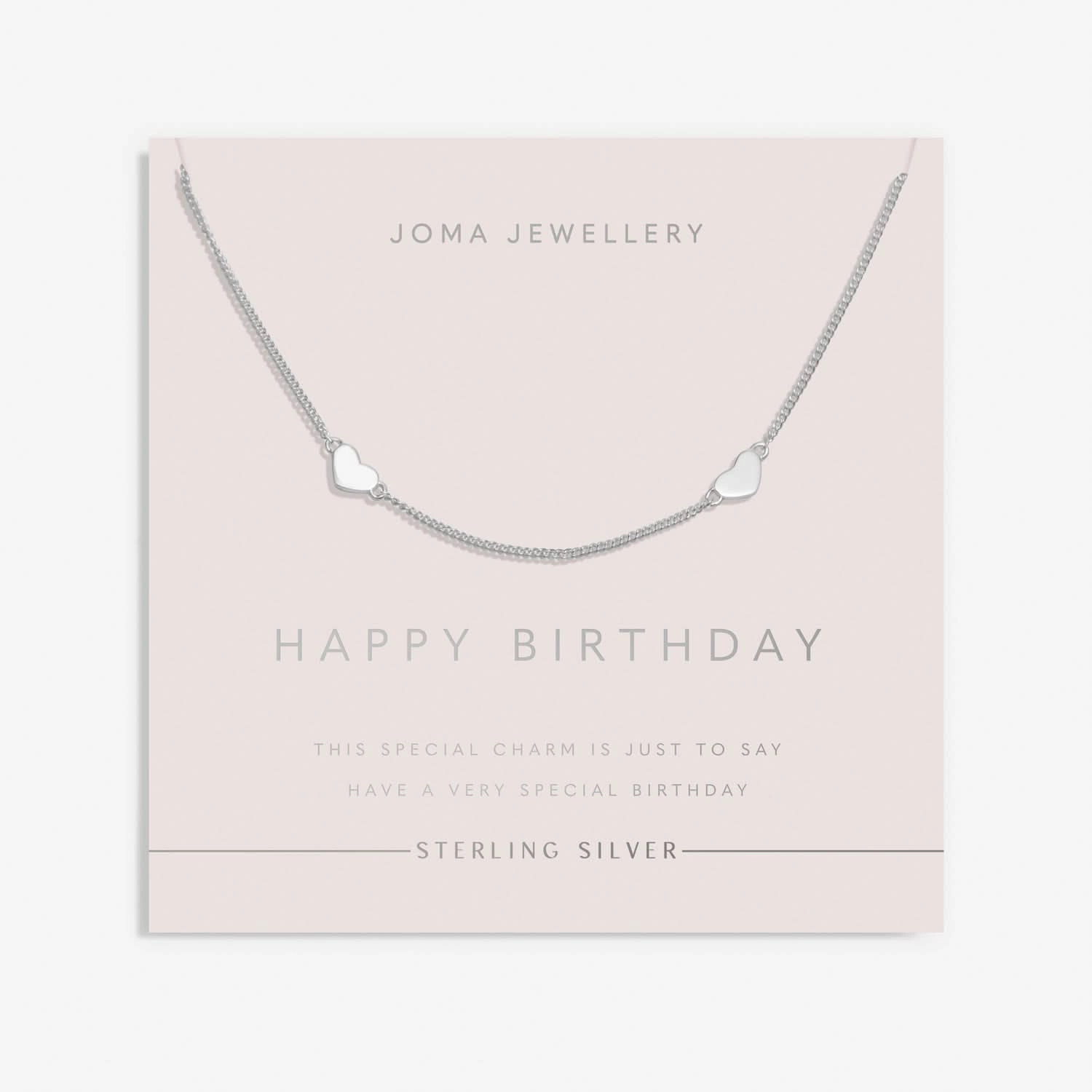 Sterling Silver Double Heart Necklace JJS0129