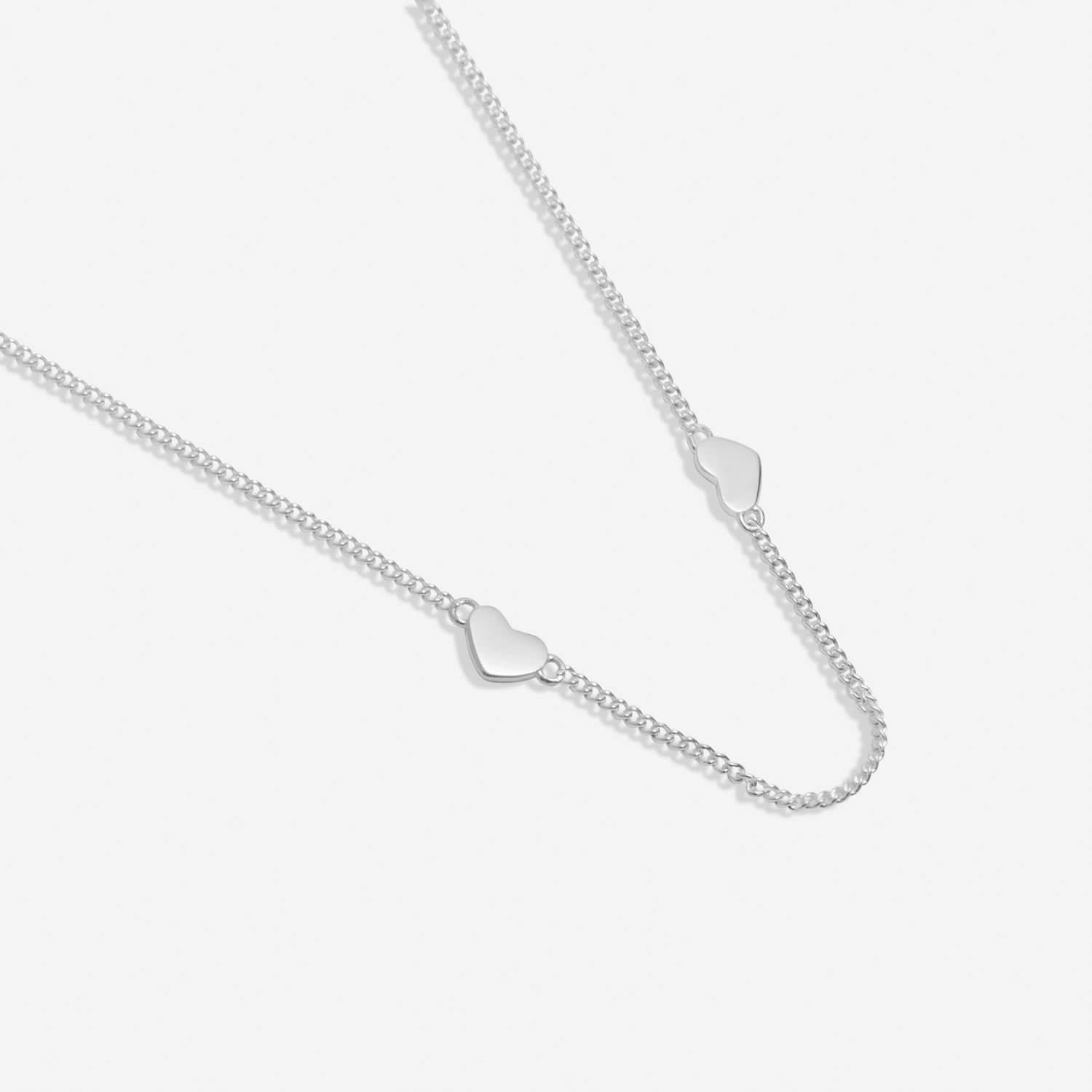 Sterling Silver Double Heart Necklace JJS0129