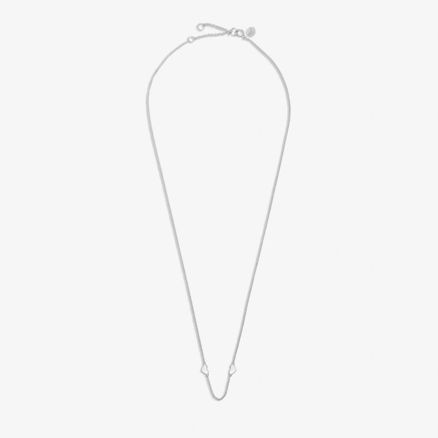 Sterling Silver Double Heart Necklace JJS0129