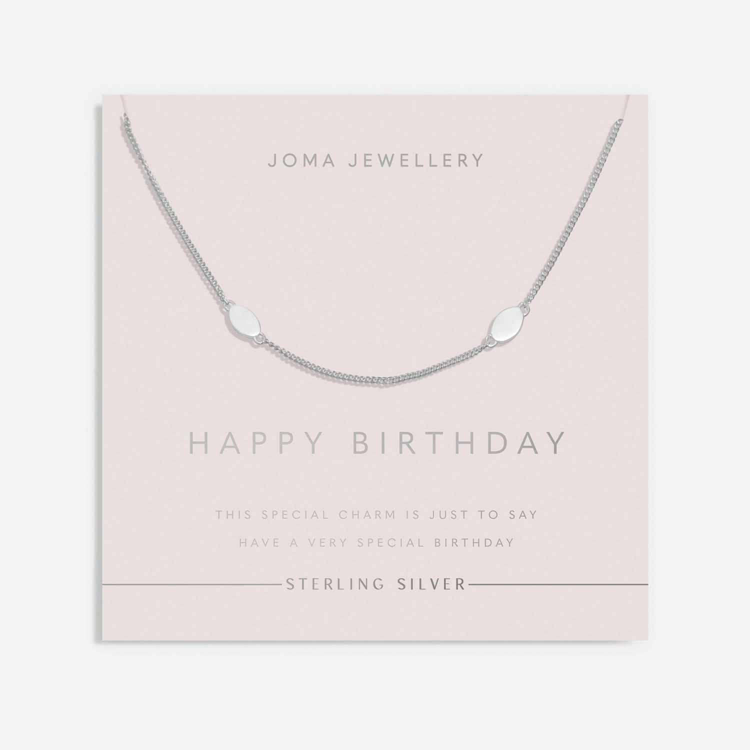 Sterling Silver Double Oval Necklace JJS0135