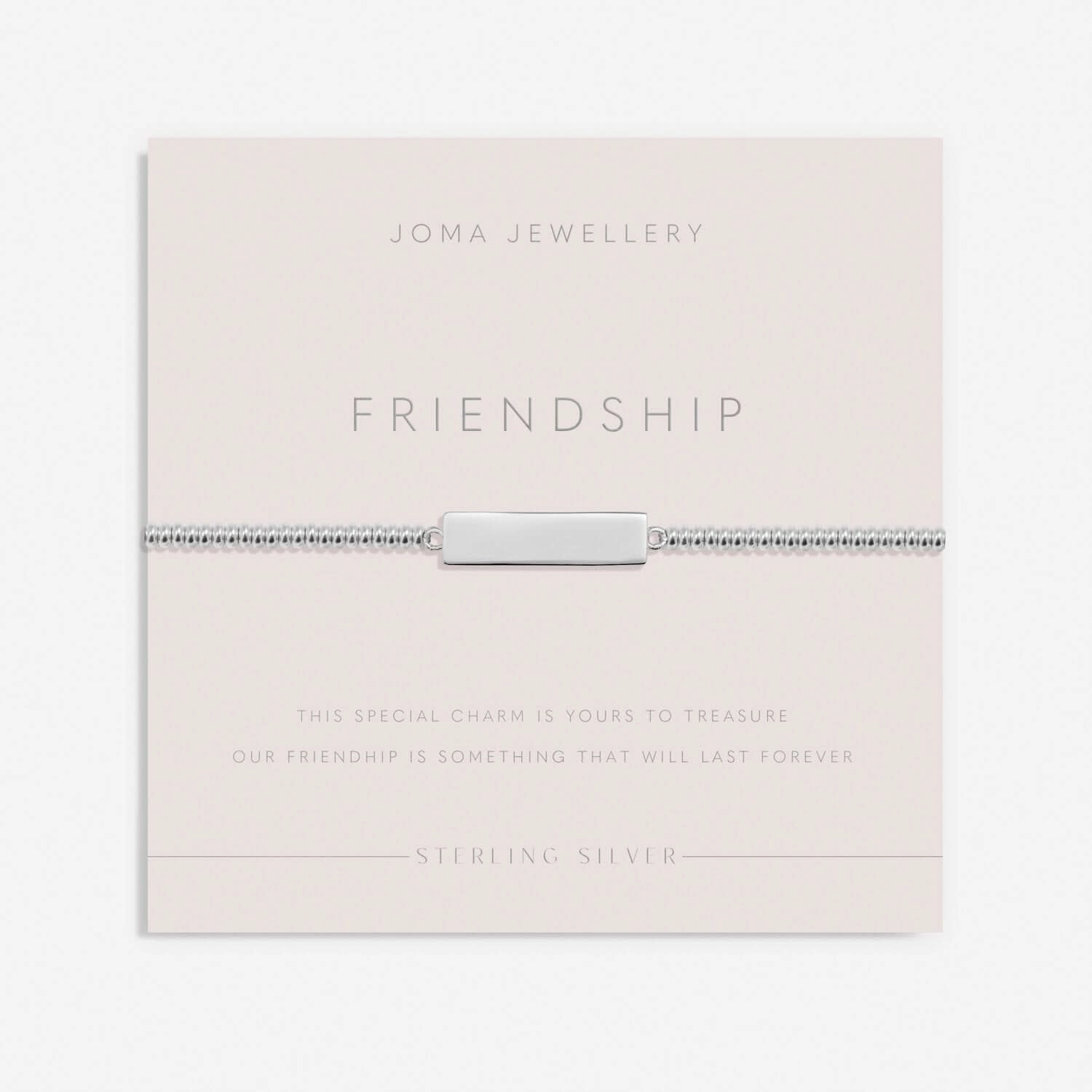 Sterling Silver Friendship Bar Bracelet JJS0065