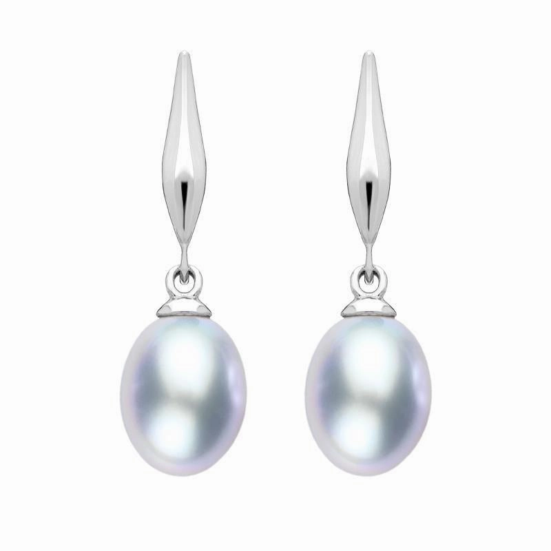 Sterling Silver Grey Pearl Drop Earrings