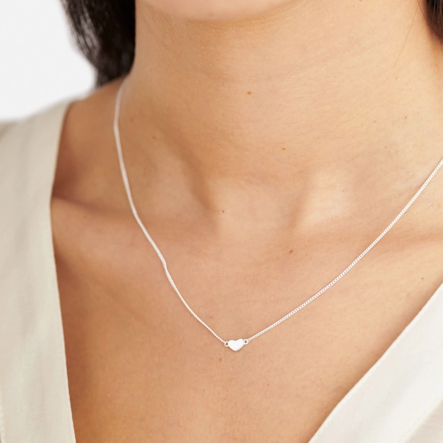 Sterling Silver Heart Necklace JJS0128