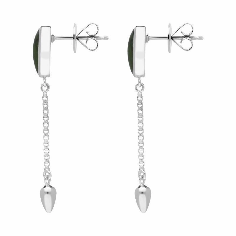 Sterling Silver Jade Lineaire Medium Drop Stud Earrings