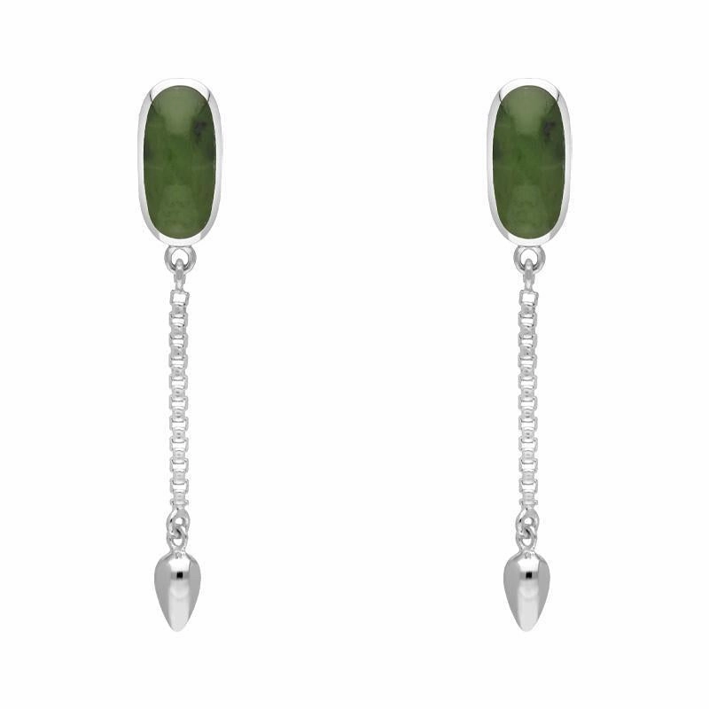 Sterling Silver Jade Lineaire Medium Drop Stud Earrings