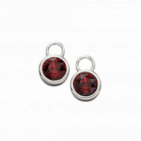 Sterling Silver January Burgandy Swarovski Birthstone Charm Y2649