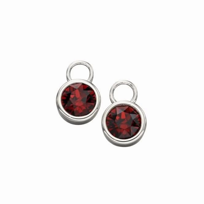 Sterling Silver January Burgandy Swarovski Birthstone Charm Y2649