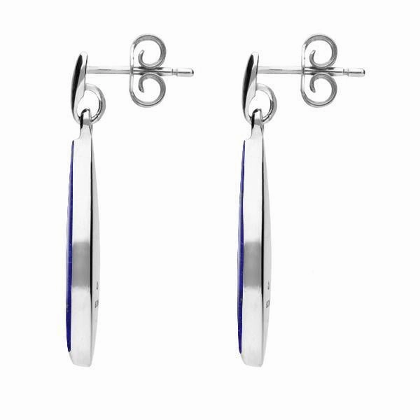 Sterling Silver Lapis Lazuli Pointed Pear Drop Earrings