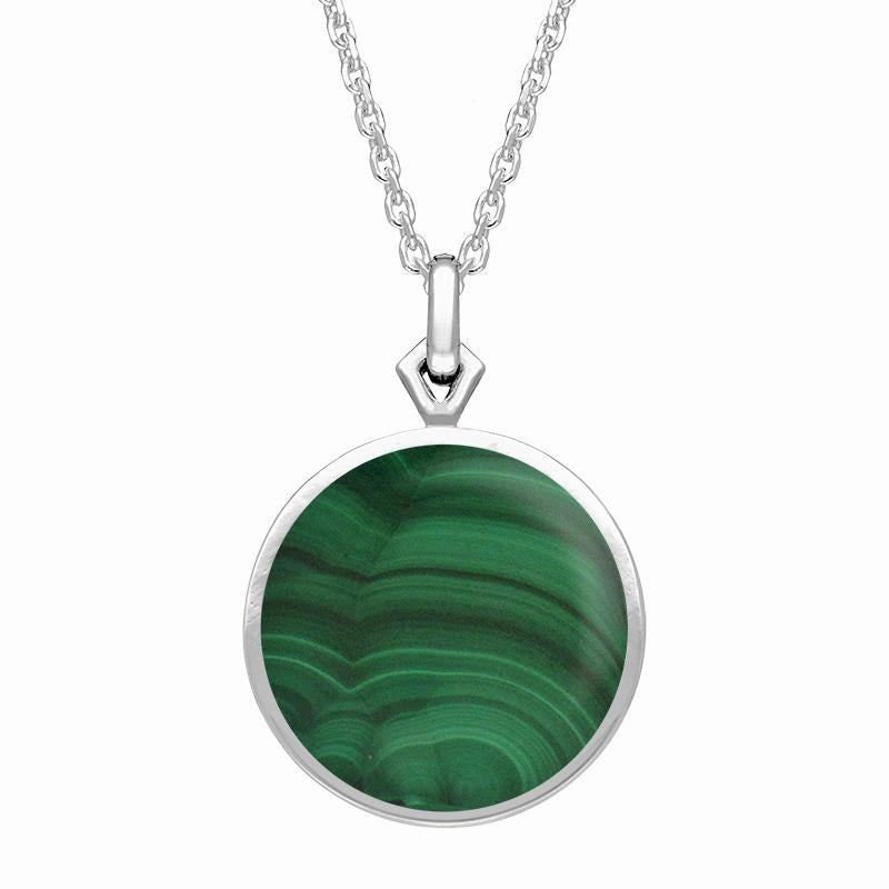 Sterling Silver Malachite Flore Filigree Necklace