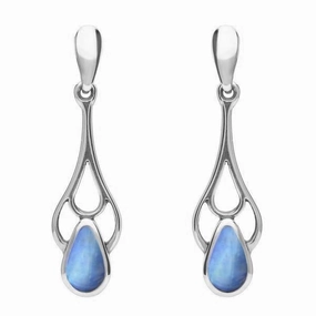 Sterling Silver Moonstone Pear Spoon Earrings