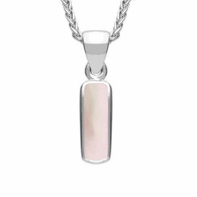 Sterling Silver Mother of Pearl Dinky Oblong Necklace
