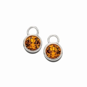 Sterling Silver Novemeber Topaz Swarovski Birthstone Charm Y2659