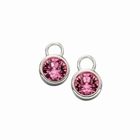 Sterling Silver October Rose Swarovski Birthstone Charm Y2658