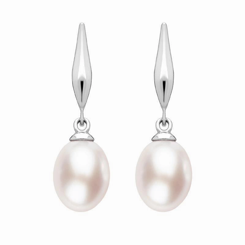 Sterling Silver Pink Pearl Drop Earrings