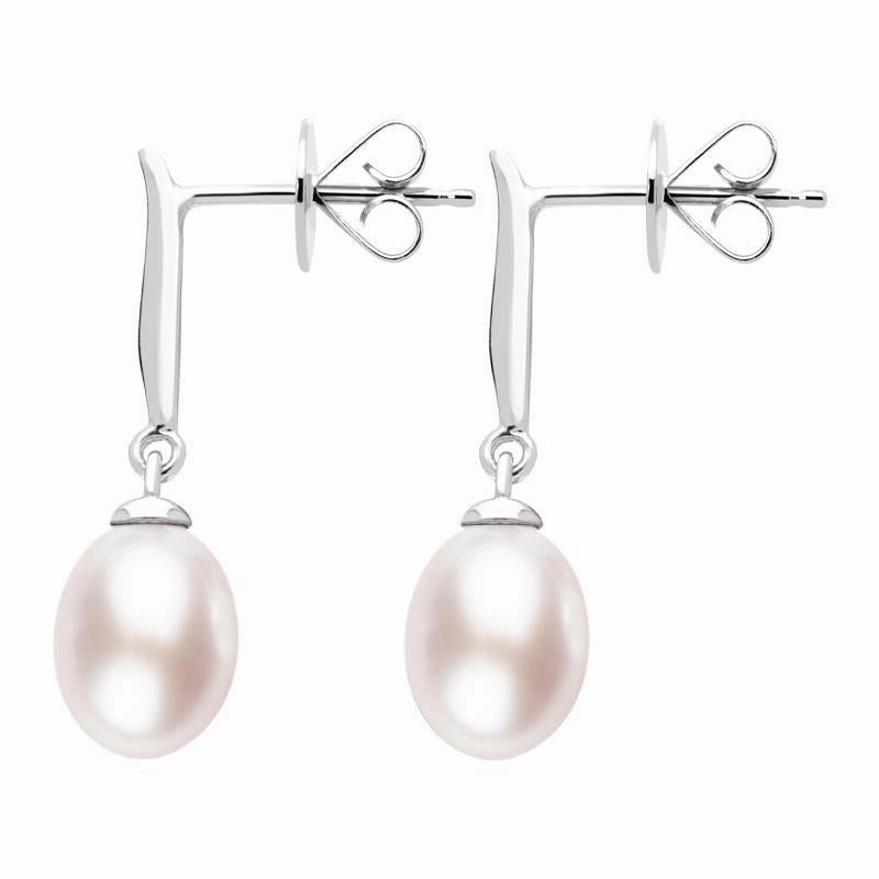 Sterling Silver Pink Pearl Drop Earrings