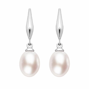 Sterling Silver Pink Pearl Drop Earrings