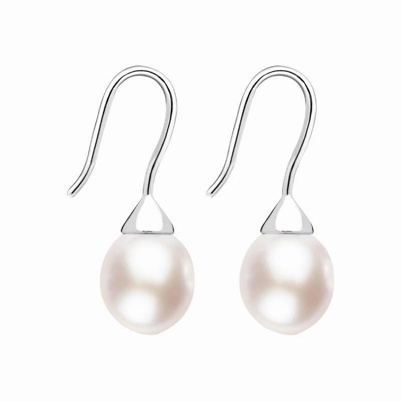 Sterling Silver Pink Pearl Hook Drop Earrings